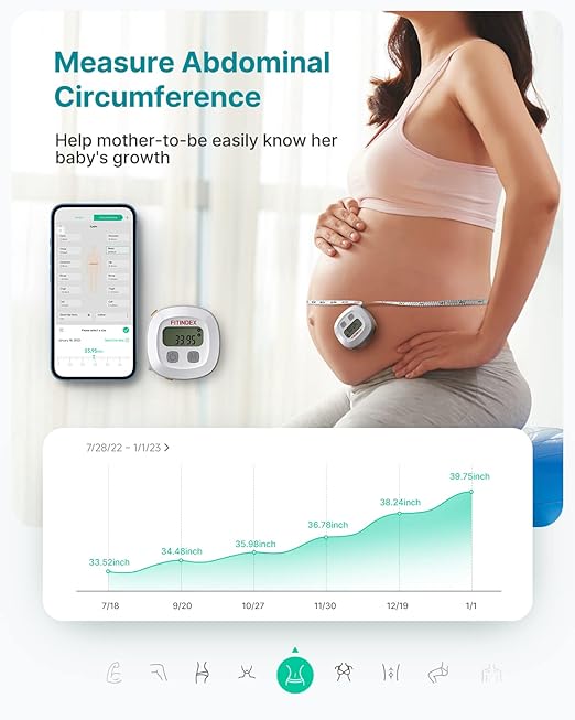FITINDEX Body Composition Scale for Body Weight, FITINDEX Smart Measuring Tape for Body, Accurate Digital Bluetooth Body Tape Measure for Weight Loss