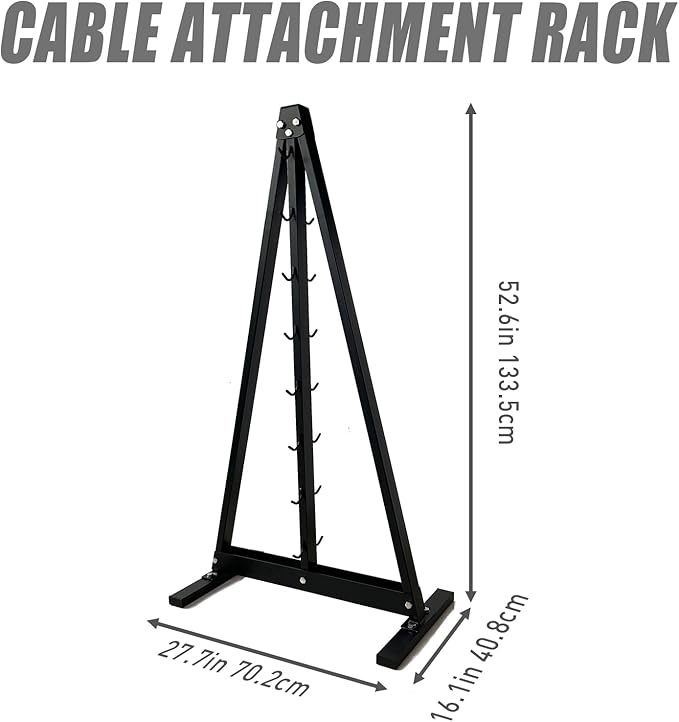 Lat Pull Down Bar Gym Accessory Rack, Lat Pulldown Attachments Cable Attachment Storage Rack for Mag Grip - Home Gym Fitness Heavy Duty A-Frame Stand