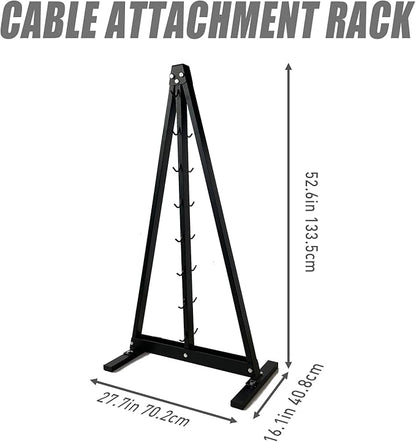 Lat Pull Down Bar Gym Accessory Rack, Lat Pulldown Attachments Cable Attachment Storage Rack for Mag Grip - Home Gym Fitness Heavy Duty A-Frame Stand