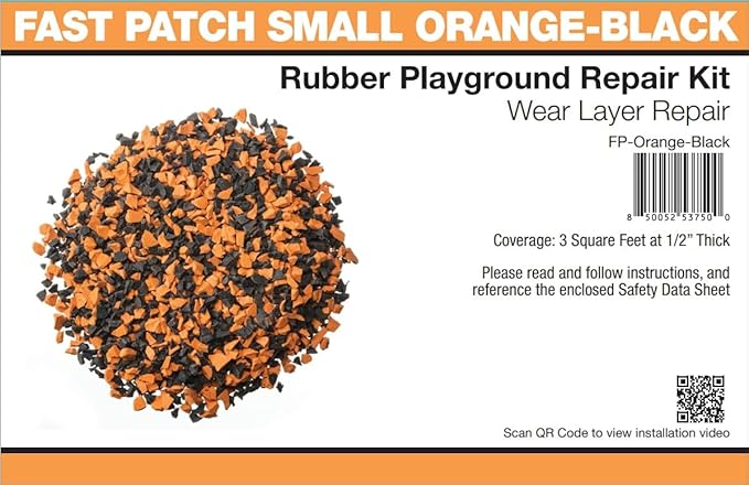 Fast Patch Poured-in-Place Surfacing Repair Kit Fix Rubber Playground (Orange/Black, Small)