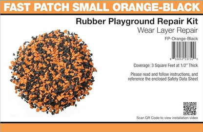Fast Patch Poured-in-Place Surfacing Repair Kit Fix Rubber Playground (Orange/Black, Small)