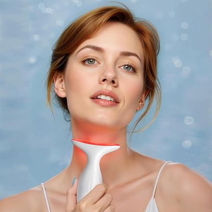 Facial & Neck Massager – Skin Firming, Wrinkle Reducer & Sculpting Tool | Portable LED Light Therapy for Face & Neck Care