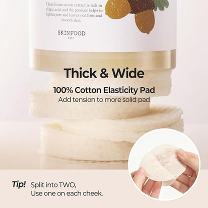 SKINFOOD Acorn Pore Peptide Toner Pad, Korean Skincare Facial Toner, Pore Tightening, Elasticity, Skin Texture Improvement, Firming Up Sagging Skin 8.81 oz (60 Pads)