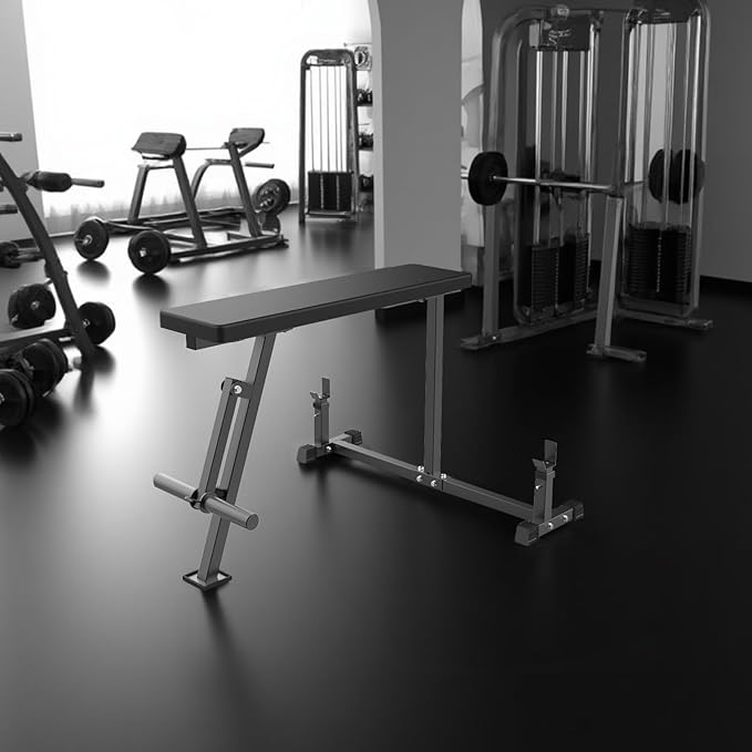 Seal Row Bench for Back Workout, Heavy-Duty Steel Rowing Bench with Barbell Holders, Incline Chest Support Pad for Home Gym Strength Training