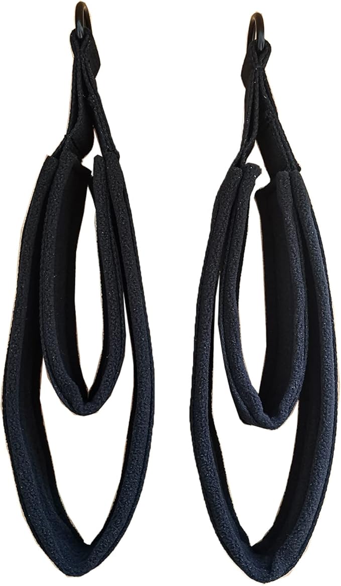 2Pcs Pilates Double Loop Straps Feet Fitness Equipment Straps Double Padded Pilates D-Ring Loops Yoga Double Loop Straps Handle Straps Pilates Reformer Accessories for Home Gym Workout