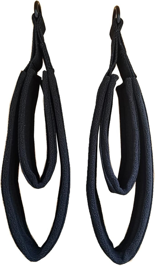 2Pcs Pilates Double Loop Straps Feet Fitness Equipment Straps Double Padded Pilates D-Ring Loops Yoga Double Loop Straps Handle Straps Pilates Reformer Accessories for Home Gym Workout