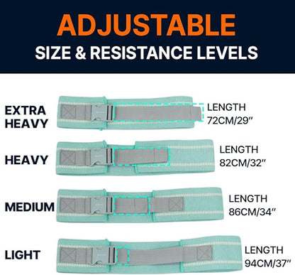 Adjustable Booty Band, Fabric Resistance Bands with Buckle, All-in-One, Non-Slip Bands for Women and Men, Hip Loops for Leg Squat Butt Glutes - Multicolour