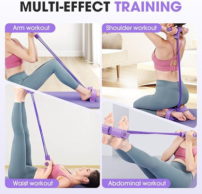 21 Fitness Resistance Bands-4 Tube Pedal Ankle Puller,2025 New Adjustable Resistance Bands for Leg Exercise,Durable Pedal Puller for Sit Up Workouts,Portable Stretching Bands for Home Gym Use