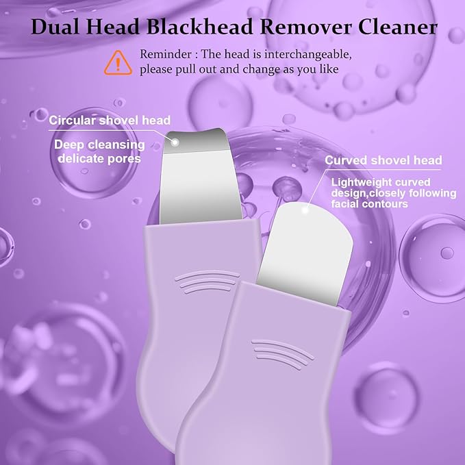 Blackhead Remover Tool,Silicone Face Scrubber, 2 in 1 Nose Pore Scraper for Deep Cleansing,Face Skin Spatula, Nose Black Head Remover, Pore Cleaner Skin Care Tool for Men Women
