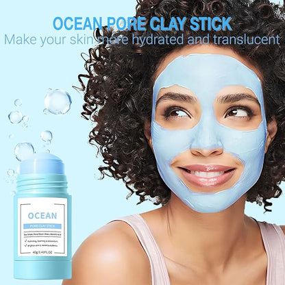 2Pcs Clay Mask For Face, Blackhead Remover For Face, Deep Pore Cleansing, Moisturizing, Skincare Facial Mask for Refining Pores and Controlling Oil (A04#2Pcs Strawberry+Blueberry)