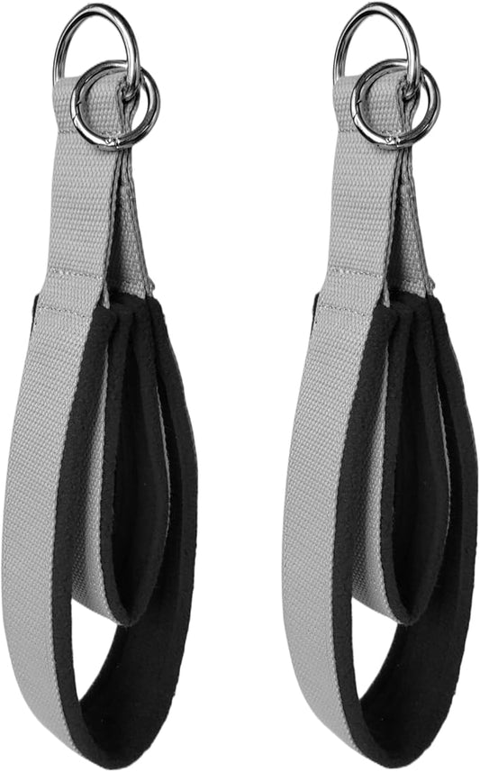 Pilates Double Loop Straps for Reformer,Fitness D-Ring Exercise Straps, Yoga Exercise Accessories for Home Gym Workout, 1 Pair Reformer Straps with Round Carabiner Clips