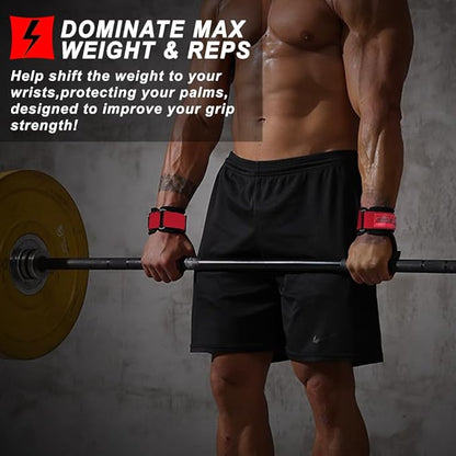 Wrist Straps for Weightlifting for Maximum Grip Support - Lifting Deadlift Strap & Weight Lifting Grips Gloves for Working Out Pull Up Deadlifting & Shrugs