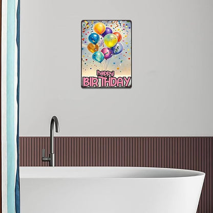 Happy Birthday Vintage Tin Sign Metal Sign Balloon Family Birthday Party Spring Summer Farmhouse Poster For Home Garden Bar Club Coffee Sign 12x16 Inch