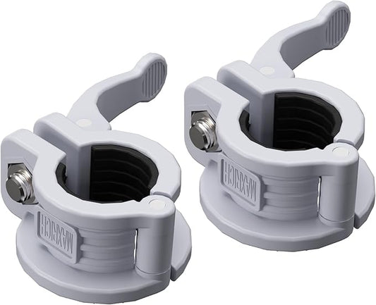 MAXRICH T Barbell Clamp 1 inch Multiple Sizes & Adjustable Weight Clips for Barbell Quick Release Barbell Clips|Barbell Collar Bar Locks for Weight Lifting (Gray)