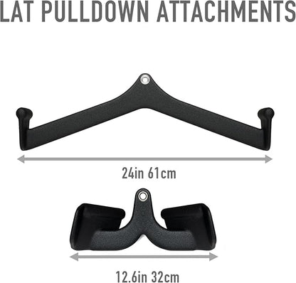 Ergonomic LAT Pull Down Bars, Back and Triceps Strength Training Equipment, LAT Pulldown Attachments, Cable Attachments for Home Gym