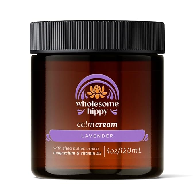 Calm Body Cream with Magnesium, Arnica & Vitamin D3 – Lavender Scented – Nourishing Botanical Moisturizer with Shea, Turmeric & Aloe – 4oz