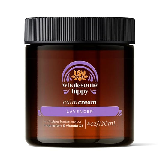 Calm Body Cream with Magnesium, Arnica & Vitamin D3 – Lavender Scented – Nourishing Botanical Moisturizer with Shea, Turmeric & Aloe – 4oz