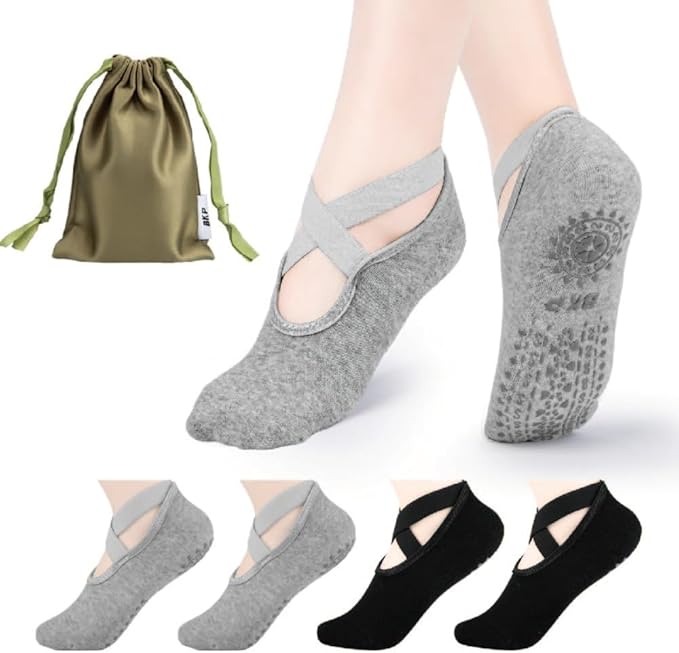 BKP Yoga Socks For Women,Non slip Grip Pilates Socks Suitable For Ballet,Plasticity,Dance,Home,Training