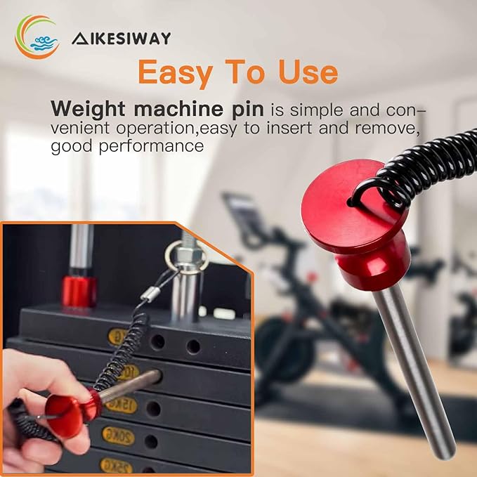 Universal Magnetic Weight Stack Pin with Pull Rope - Heavy Duty Gym Pin for Weight Stack Machines | Commercial & Home Gym Accessories | Replacement Weight Pins for Strength Training Equipment