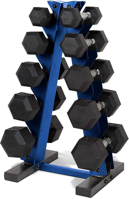 WF Athletic Supply Dumbbell Rack, 5-Tier A-Frame Dumbbell Rack for Dumbbell Storage, Color Options Available in Black/White/Green/Yellow/Red/Pink/Orange & Blue