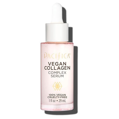 Pacifica Vegan Collagen Complex Face Serum Anti Aging Hydrating Serum w/Hyaluronic Acid for Plumping & Firming Collagen Boosting Facial Serum for Fine Lines & Wrinkles Clean Dermatologist Tested