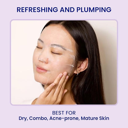 FACETORY K Beauty Face Mask Skin Care - SEA THE RADIANCE PLUMPING Sheet Mask with Peptides & Seaweed Extract | Hydrates, Firms, Rejuvenates (10 Pack)
