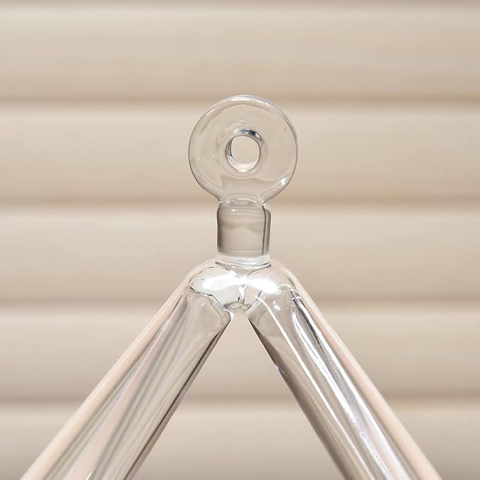 TOPFUND 16" Clear Crystal Singing Pyramid Sound Therapy Instrument with Carrying Case and Quartz Suede Mallet