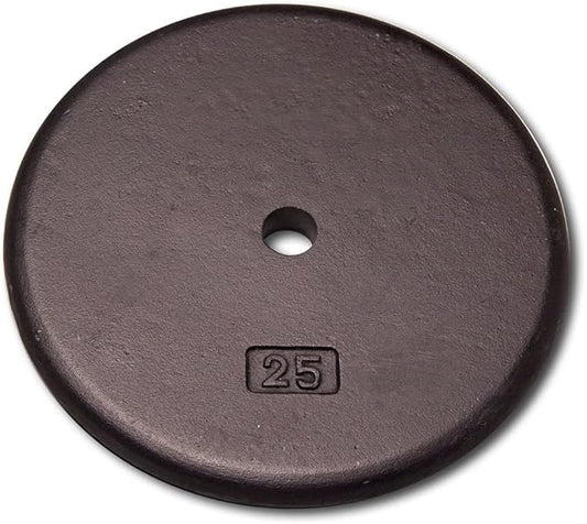 Body-Solid Standard Black Iron Weight Plate - Perfect for Strength Training, Home Gym, and Barbell Workouts - Fits 1" Bars