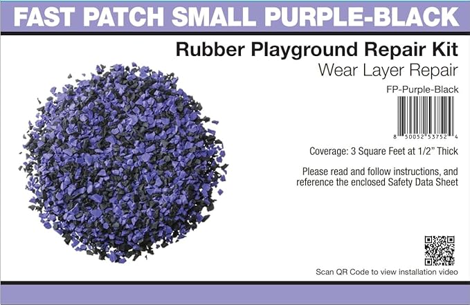 Fast Patch Poured-in-Place Surfacing Repair Kit Fix Rubber Playground (Purple/Black, Small)