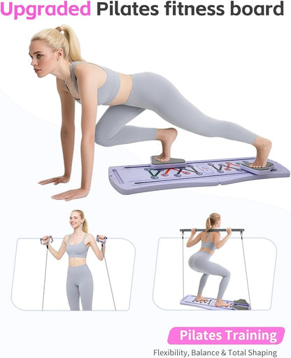 Pilates Board,Pilates Reformer Sets, Multifunctional Abdominal Pilates Board for Home Workout,Fitness Equipment, Portable Foldable Ab Board Trainer Pilates Exercise Machine for Women