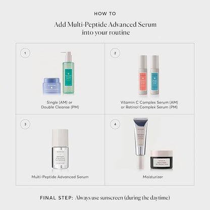 Naturium Multi-Peptide Advanced Serum, Firming & Smoothing Face Serum for Fine Lines & Wrinkles with Advanced Multi-Peptide Blend, 1 oz