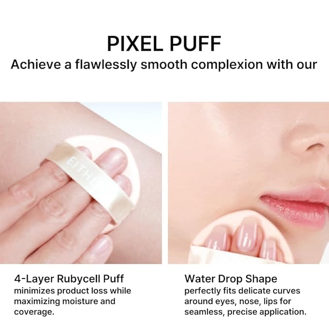 EITHER& Glow Pixel Cushion Foundation, Glowy Skincare, Korean Makeup, Natural Coverage, Moisturizing, Lightweight, Long Lasting Coverage for Flawless Skin (22.5P Dawn)