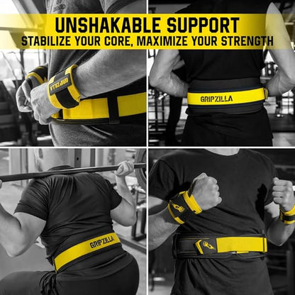 GRIPZILLA Weight Lifting Belt for Men & Women – Gym Belt for Back Support, Powerlifting, Deadlifts, Squats, Bodybuilding, Workout, Cross Training, Quick Lock Buckle Weightlifting Belt, Fitness Gear