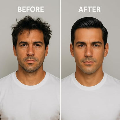 Men's Hair Gel - EWG Verified, Strong Hold, Matte Finish, Weightless Texture, Sandalwood Scent, Non-Toxic Clean Formula, Suitable for All Hair Types