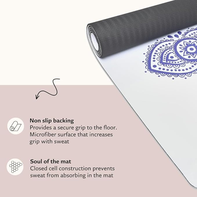 Shakti Warrior TPE Yoga Mat - Artist Designed, Premium eco friendly mats, Non Slip, Non toxic, Great For Regular & Hot Yoga, Pilates and Workouts (72 inch x 24 inch x 6mm thick)