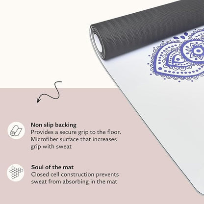 Shakti Warrior TPE Yoga Mat - Artist Designed, Premium eco friendly mats, Non Slip, Non toxic, Great For Regular & Hot Yoga, Pilates and Workouts (72 inch x 24 inch x 6mm thick)