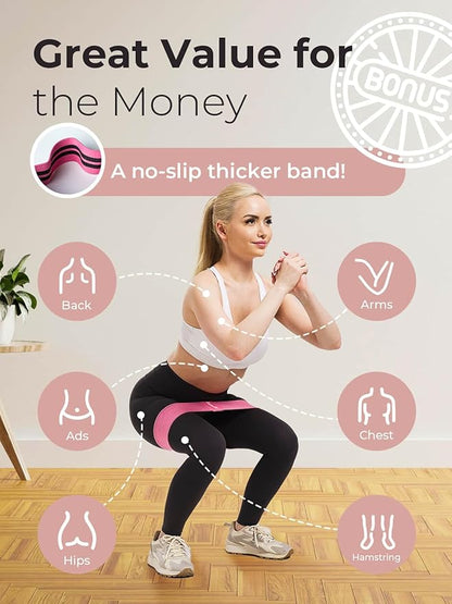 Ankle Resistance Bands with Cuffs | Pink Booty Band | Ankle Band Set for Working Out | Leg Resistance Bands with Ankle Straps | Kickback Training Equipment for Women Hip & Glutes | Home & Gym