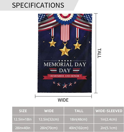 Memorial day 4th of july Flag decorations Decor Flags for Outside 12.5x18 Inch REMEMBER AND HONOR Patriotics Garden Flag Farmhouse Yard Indoor/Outdoor Decoration Banner Decor Gifts