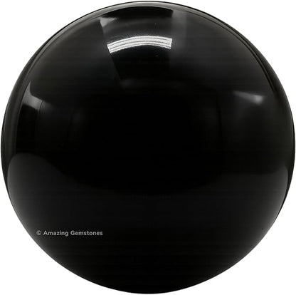 Amazing Gemstone Black Obsidian Crystal Ball with Stand - 2" Inches Crystal Sphere Meditation Balls for Witchcraft and Decorative Balls