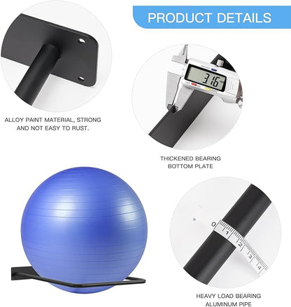 Stability Ball Storage Rack,Holder Wall Mount, Exercise Racks for Home and Yoga Studios or Commercial Gyms,Acts as a Storage (1 Black)