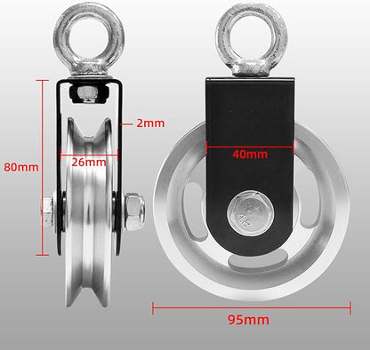 Bracket Aluminium Pulley Carrying Fitness Pulley Roller Wheel for Gym Equipment Home Accessories Gym Wheel