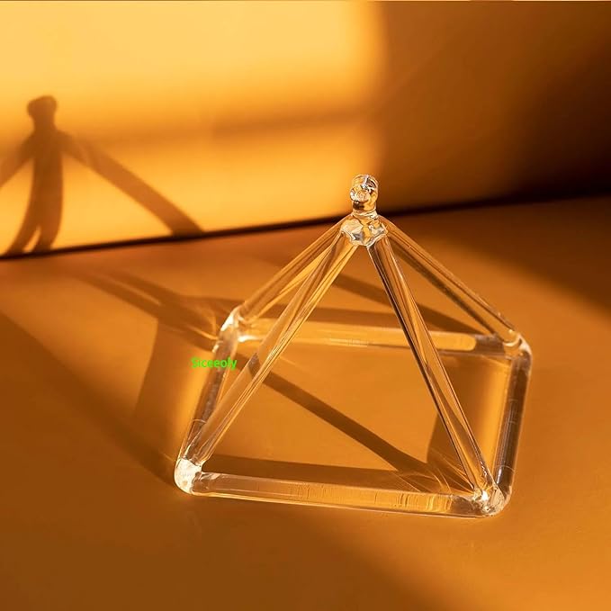 6 Inch Clear Quartz Crystal Singing Pyramid Healing Musical Instrument For Sound Healing Meditation With Crystal Singing Bowl Striker