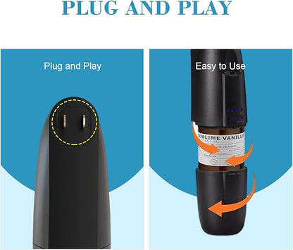 Plug in Waterless Aroma Diffuser for Essential Oils, 500 Sq. Ft, Portable Fragrance Diffuser, Cold-Air Diffusion Tech, Black