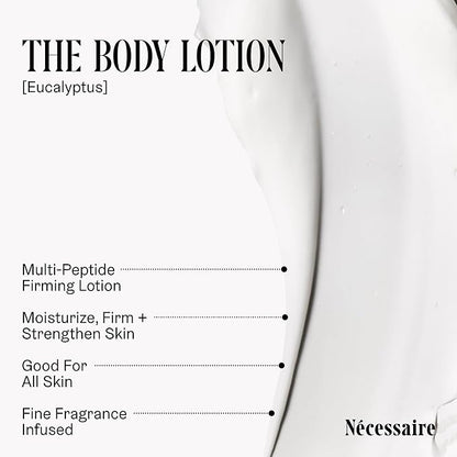 Nécessaire The Body Duo (Eucalyptus) Skincare Gift Set For Women + Men - The Body Wash 16.9oz + The Body Lotion 15.2oz. Multi-Oil Shower Gel Cleanser + Multi-Peptide Body Moisturizer. Non-Comedogenic.
