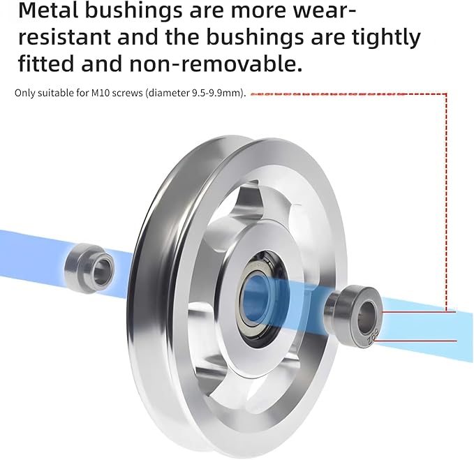 Pulley system for home gym, Aluminum GYM Pulley Wheel Universal Aluminum Alloy Bearing Pulley Wheel for Cable Machine Gym Equipment Part Garage Door