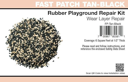 Fast Patch Poured-in-Place Surfacing Repair Kit Fix Rubber Playground (Tan/Black, Standard)