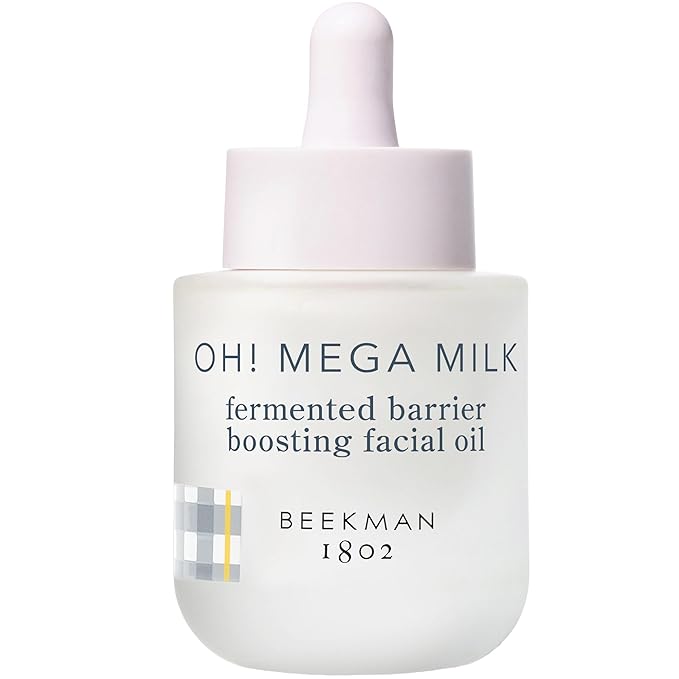 Beekman 1802 Oh Mega Milk Facial Oil - Hydrating Vitamin C & Niacinamide Serum - Repairs Skin Barrier & Reduces Dark Spots From Aging - Fragrance Free, Sensitive Skin Safe