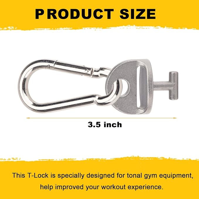 4-Pcs T-Lock Adapter W/Snap Hooks for Tonal Accessories, Tonal Accessory Shelf and Tonal Gym Machine (Only T-Lock Adapter W/Snap Hooks)