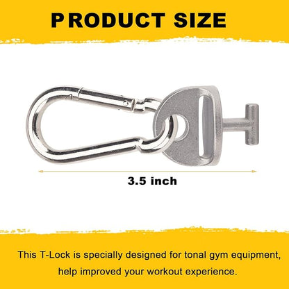 4-Pcs T-Lock Adapter W/Snap Hooks for Tonal Accessories, Tonal Accessory Shelf and Tonal Gym Machine (Only T-Lock Adapter W/Snap Hooks)