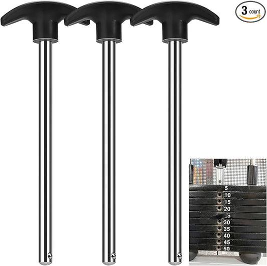 3pcs Weight Stack Pin, Gym Pins for Weight Stack,Weight Lifting Pins for Universal Home Commercial Gym Strength Training Equipment Machine Pin Insert Accessories（3/8" Diameter / 6" Locking Space）